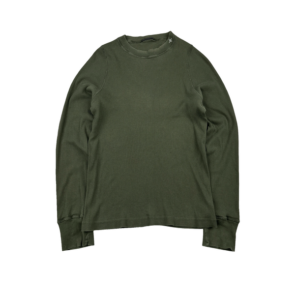 Stone Island Green Stellina Knit Cotton Crewneck Jumper - Small