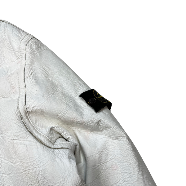 Stone Island 2005 Hand Painted Leather Shearling Jacket - XXL