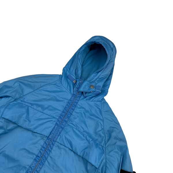 Stone Island AW2000 Baby Blue Vintage Fleece Lined Nylon Jacket - Medium