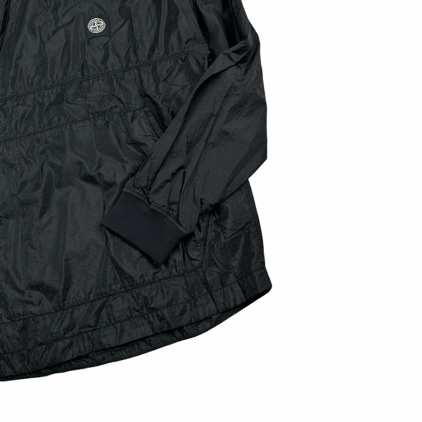 Stone Island 2020 Black Garment Dyed Nylon Metal Rip Stop Smock - Small
