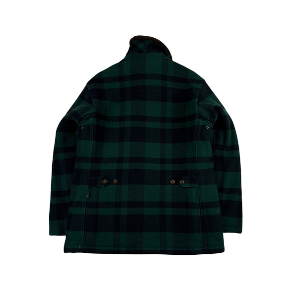 Ralph Lauren Wool Flannel Quilted Lined Shearling Collar Jacket - Large