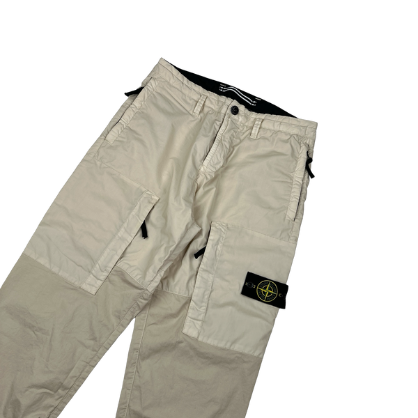 Stone Island 2020 Mussola Panel Beige Cargo Trousers - 30"