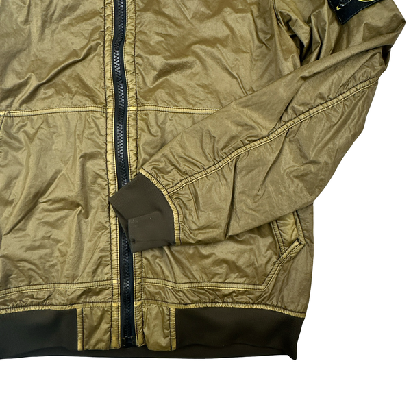 Stone Island 2018 Olive Green Lamy Flock Hooded Jacket - Large
