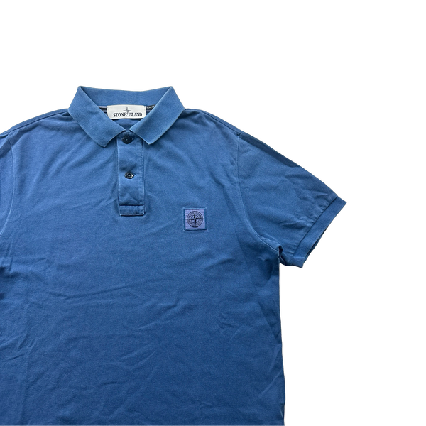 Stone Island Blue Slim Fit Polo Shirt - Medium
