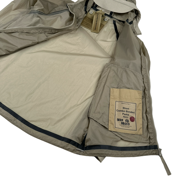 Ten C Beige Transparent Lightweight Short Combo Bonded Parka Jacket - XL