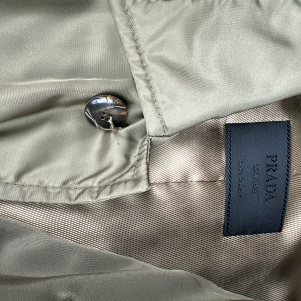 Prada Beige Nylon Padded Rain Jacket - Medium