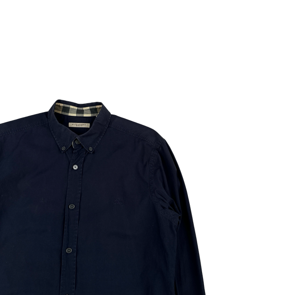 Burberry Navy Button Up Shirt - Medium