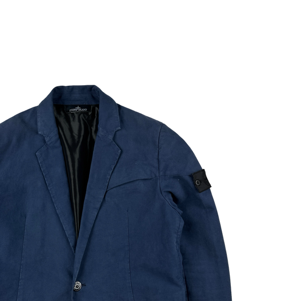 Stone Island 2014 Shadow Project Blue Mesh Lined Thick Cotton Blazer - Medium