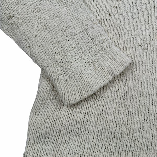 Stone Island Vintage 1997 Green Edge Cream Chenille Knit Pullover - XL