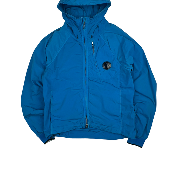 CP Company Blue Nycra Hooded Jacket - Large