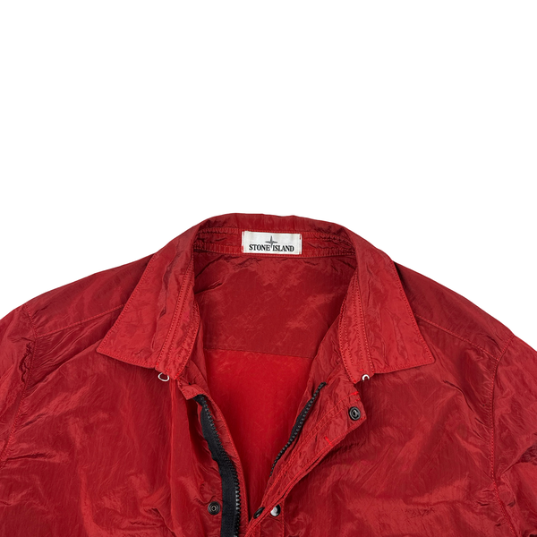 Stone Island Red Nylon Metal Shimmer Overshirt - XL