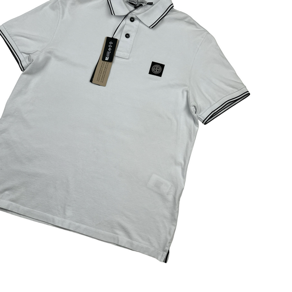 Stone Island 2022 White Polo Shirt - Large