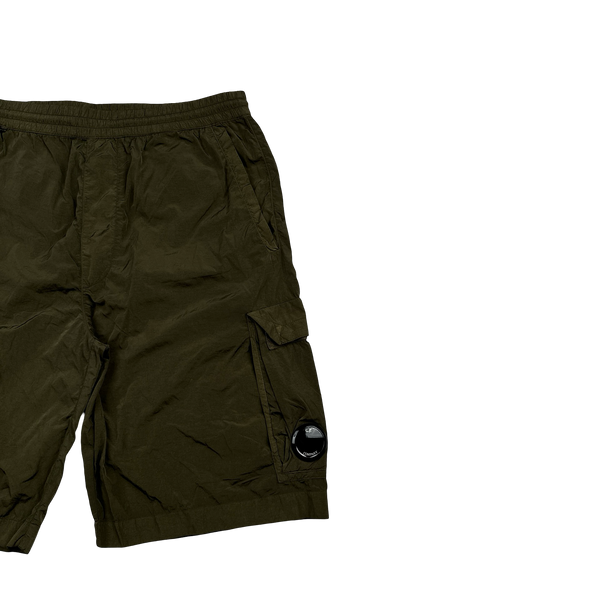 CP Company Khaki Green Chrome Lens Viewer Cargo Shorts - Medium
