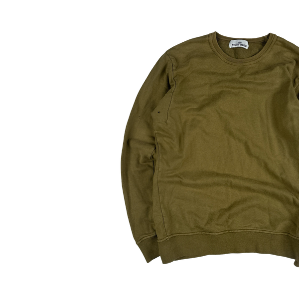 Stone Island 2017 Khaki Cotton Crewneck - Medium