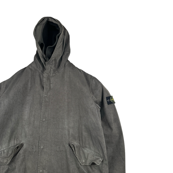 Stone Island Vintage 2003 Lino Flax Dutch Rope Dual Layer Wool Hood Parka Jacket - XXL