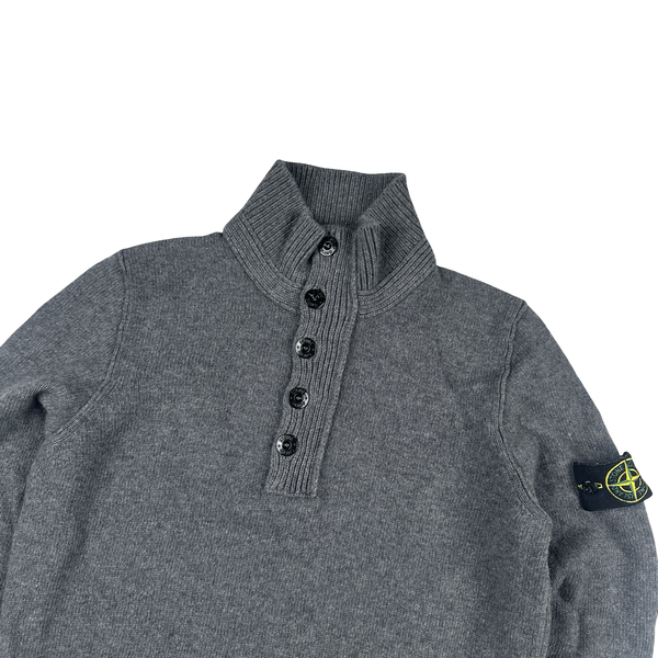 Stone Island 2017 Dark Grey High Neck Knitted Jumper - Small