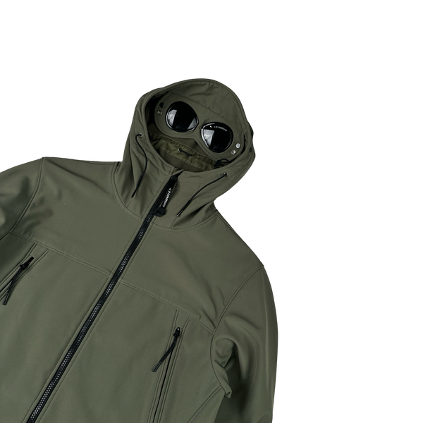 CP Company Green Fleece Lined Google Soft Shell Jacket - XXL