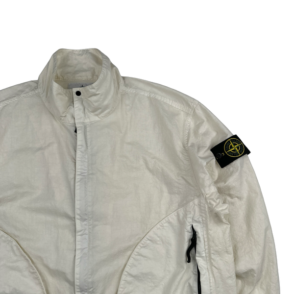 Stone Island 2025 Organic Nylon Panama TC Zipped Jacket - Large