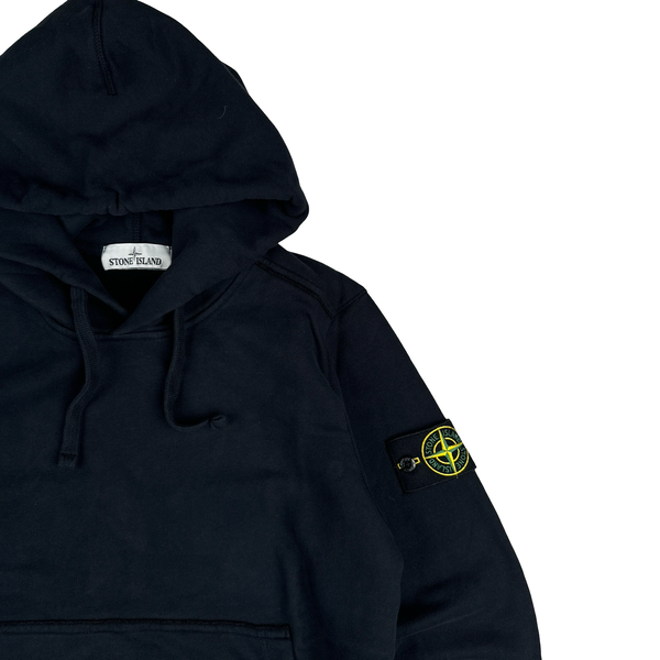 Stone Island Navy Cotton Pullover Hoodie - Small