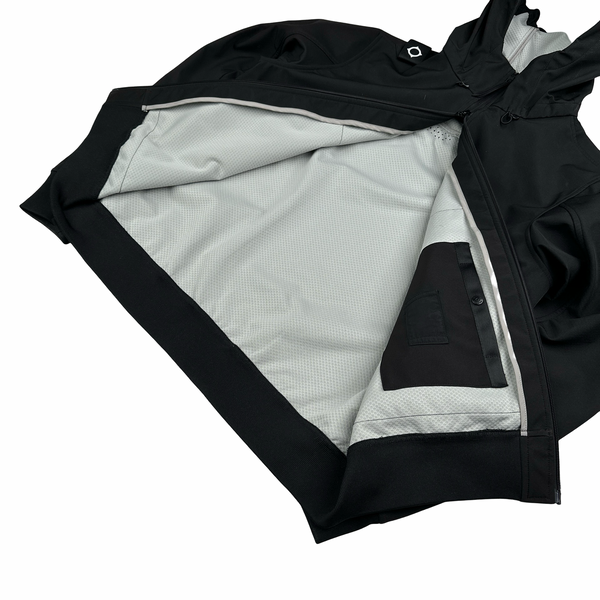 Ma Strum Black Soft Shell Shoulder Tag Hooded Jacket - Large