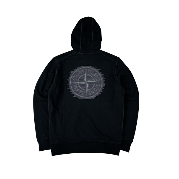 Stone Island 2024 Black Graphic Hooded Sweatshirt - Large