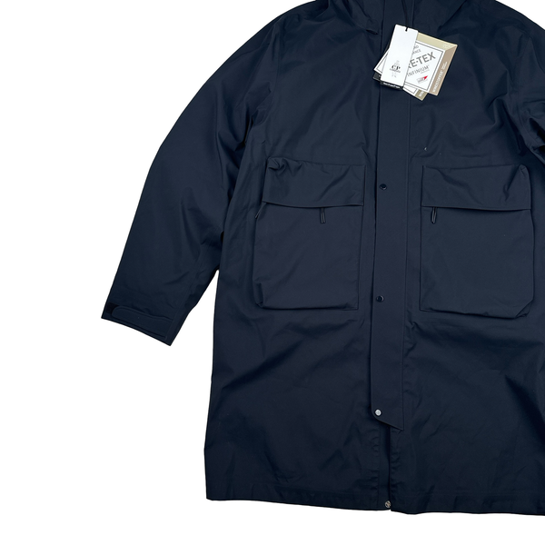 CP Company Navy Gore G-Type Ripstop Down Lined Long Jacket - XXL
