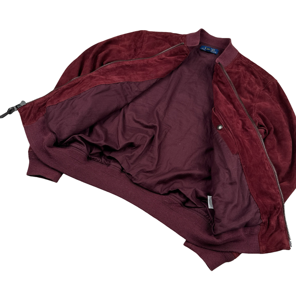 Ralph Lauren Burgundy Heavyweight Suede Jacket - Small