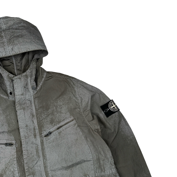 Stone Island 2016 Grey Pixel Reflective Hooded Jacket - Medium