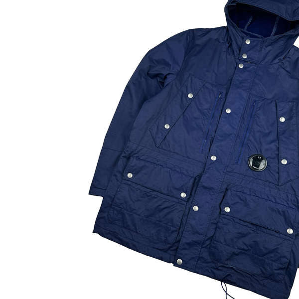 CP Company Blue Lens Viewer Zipped Velour Lined Multi Pocket Jacket - XXL