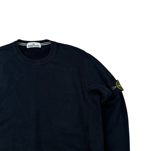 Stone Island 2015 Black Cotton Crewneck Sweatshirt - Large