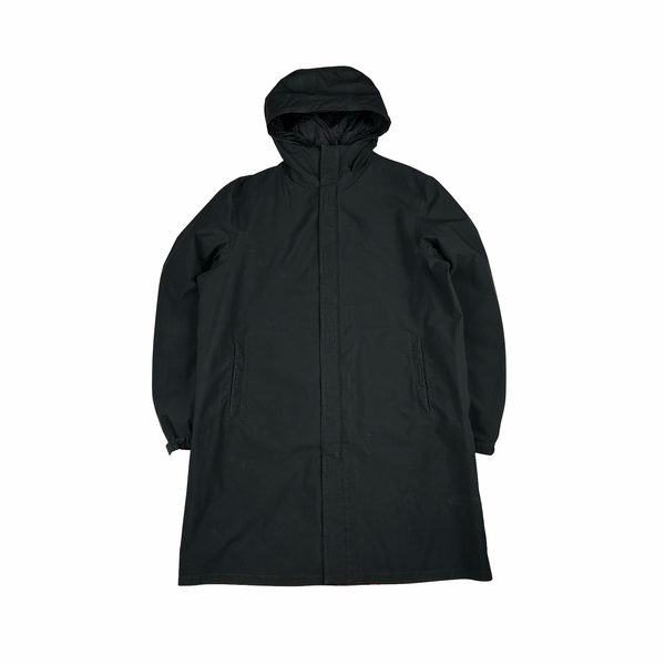 Prada Black Nylon Removable Liner Long Jacket - XXL