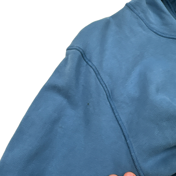 Stone Island 2020 Blue Cotton Pullover Hoodie - Large