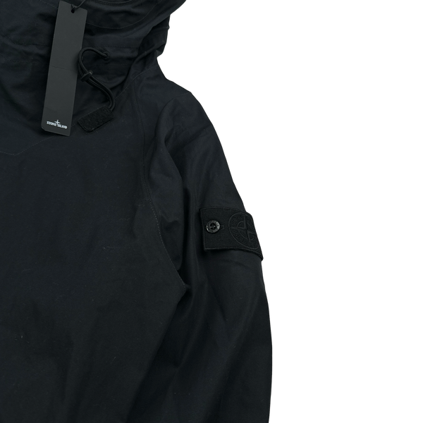 Stone Island 2022 Black O-Ventile Ghost Piece Pullover Smock Jacket - Large