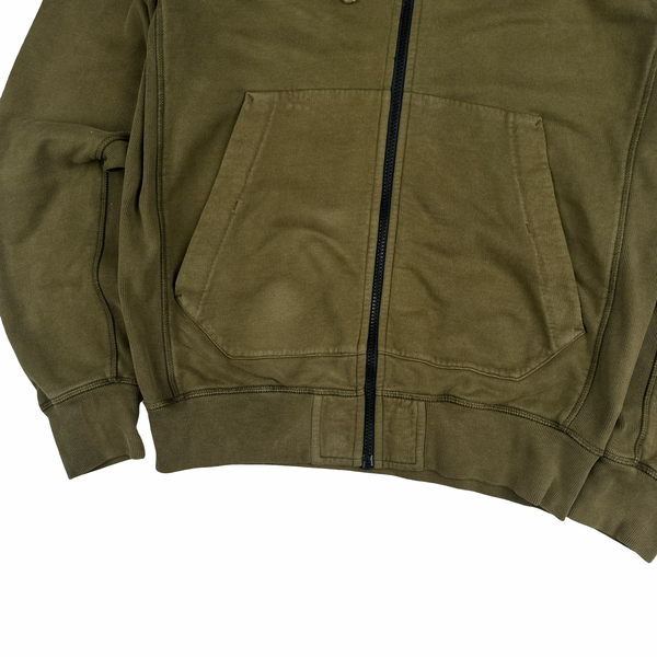 Stone Island 2016 Khaki Zipped Cotton Hoodie - Large