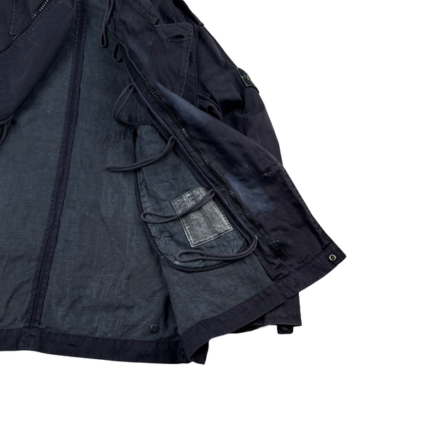 Stone Island Vintage Navy Raso Gommato Dutch Rope Jacket - XL