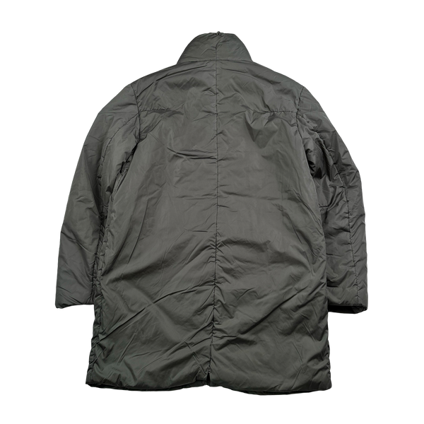 Prada Silver Nylon Padded Long Jacket - Large