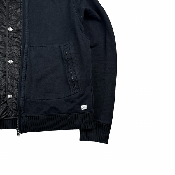 CP Company Navy Gilet Lining Cotton Zip Up Hoodie - Medium