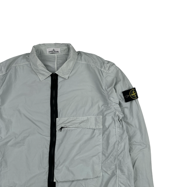 Stone Island 2022 Icy Blue Naslan Light Zipped Overshirt - XXL