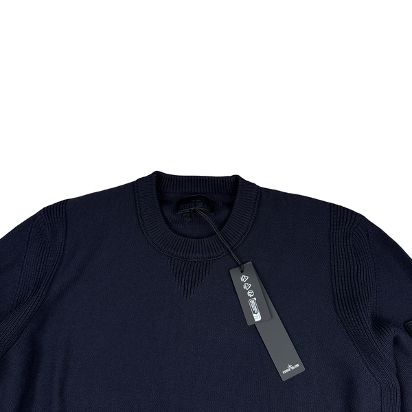 Stone Island 2025 Navy Ghost Knitted Cashmere Jumper - Medium