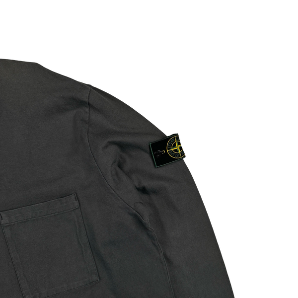 Stone Island Vintage 1999 Grey Cotton Collared Polo Shirt - XXL
