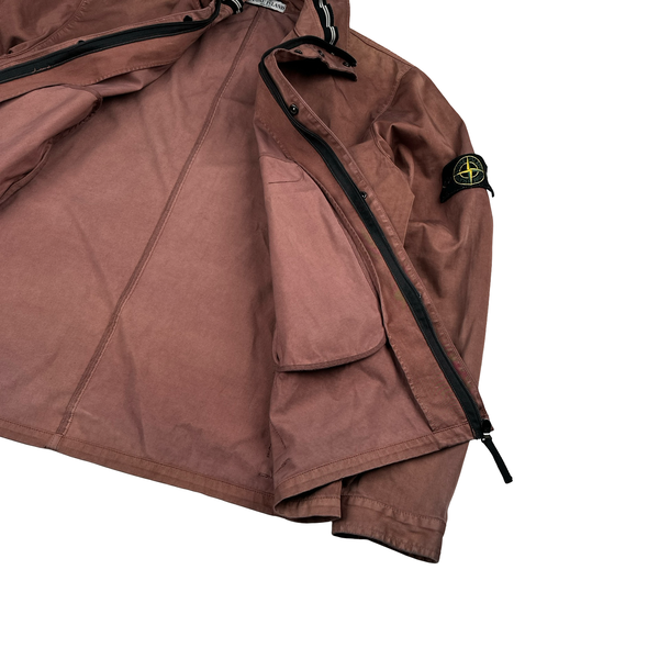 Stone Island 2006 Burgundy Cotton Blend Zipped Multi Pocket Jacket - XXL