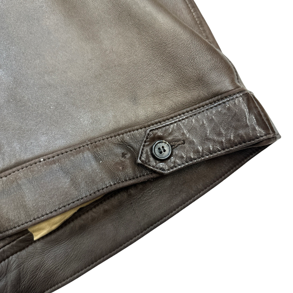 Ralph Lauren Brown Heavyweight Leather Jacket - Medium