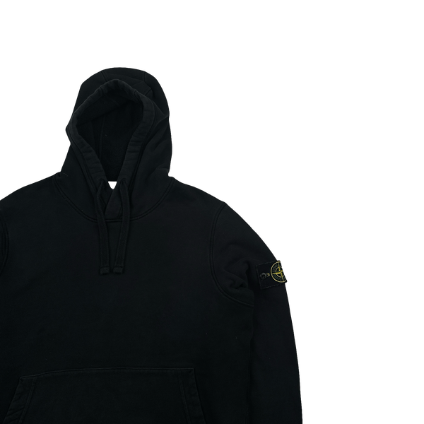 Stone Island 2020 Black Cotton Pullover Hoodie - Medium