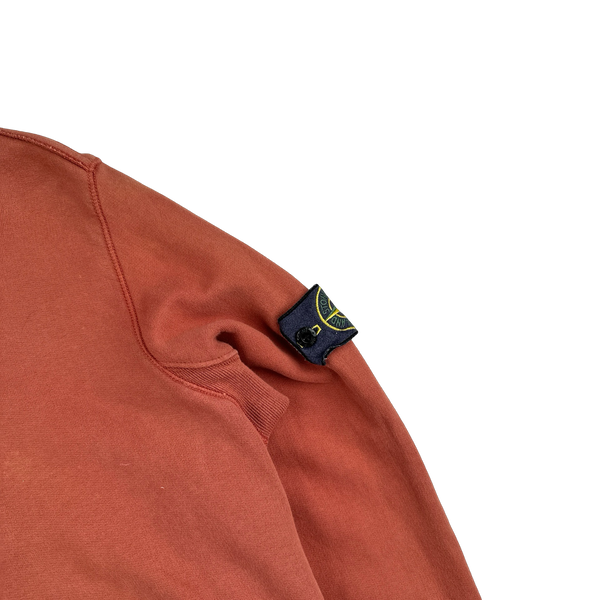 Stone Island Terracotta Cotton Pullover Hoodie - Small