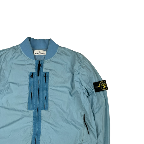 Stone Island 2017 Blue Garment Dyed Crinkle Reps Jacket - Medium