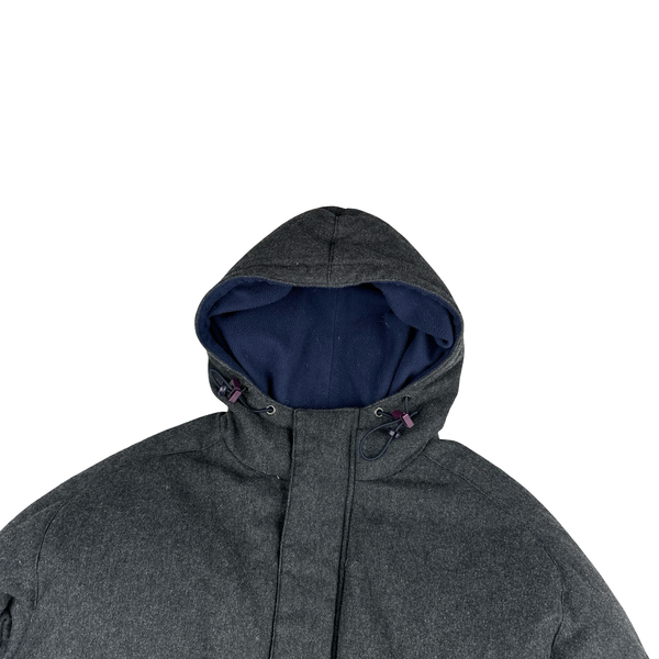Burberry Grey Wool Down Filled Puffer Jacket - Medium