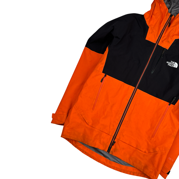 North Face Orange Gore Tex Colour Block Hooded Jacket - Small