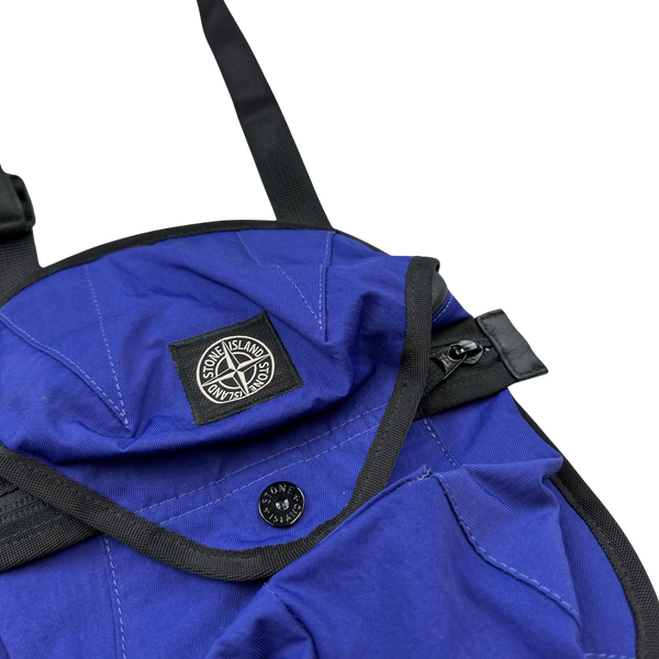 Stone Island Blue Canvas Patch Front Bag