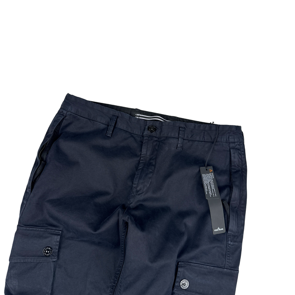 Stone Island Navy 2022 Skinny Fit Cargos Trousers - 34"