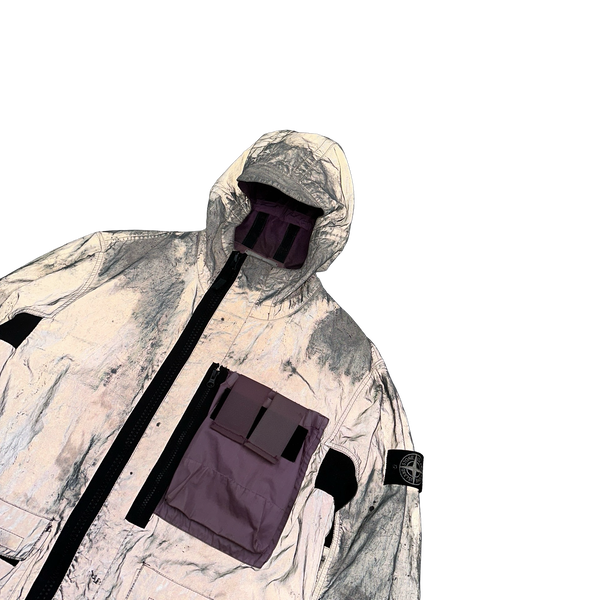 Stone Island 2017 Pink Garment Dyed Plated Reflective Mussola Jacket - Large